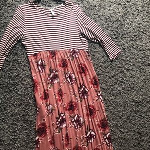 NWOT Honeyme Maxi Dress 3/4 Sleeve